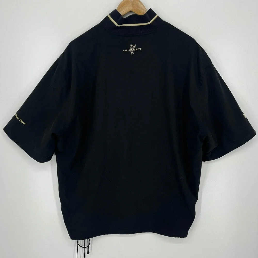Ashworth Mens Black 2004 Monterey Open Golf Quarter Zip Windshirt Size M
